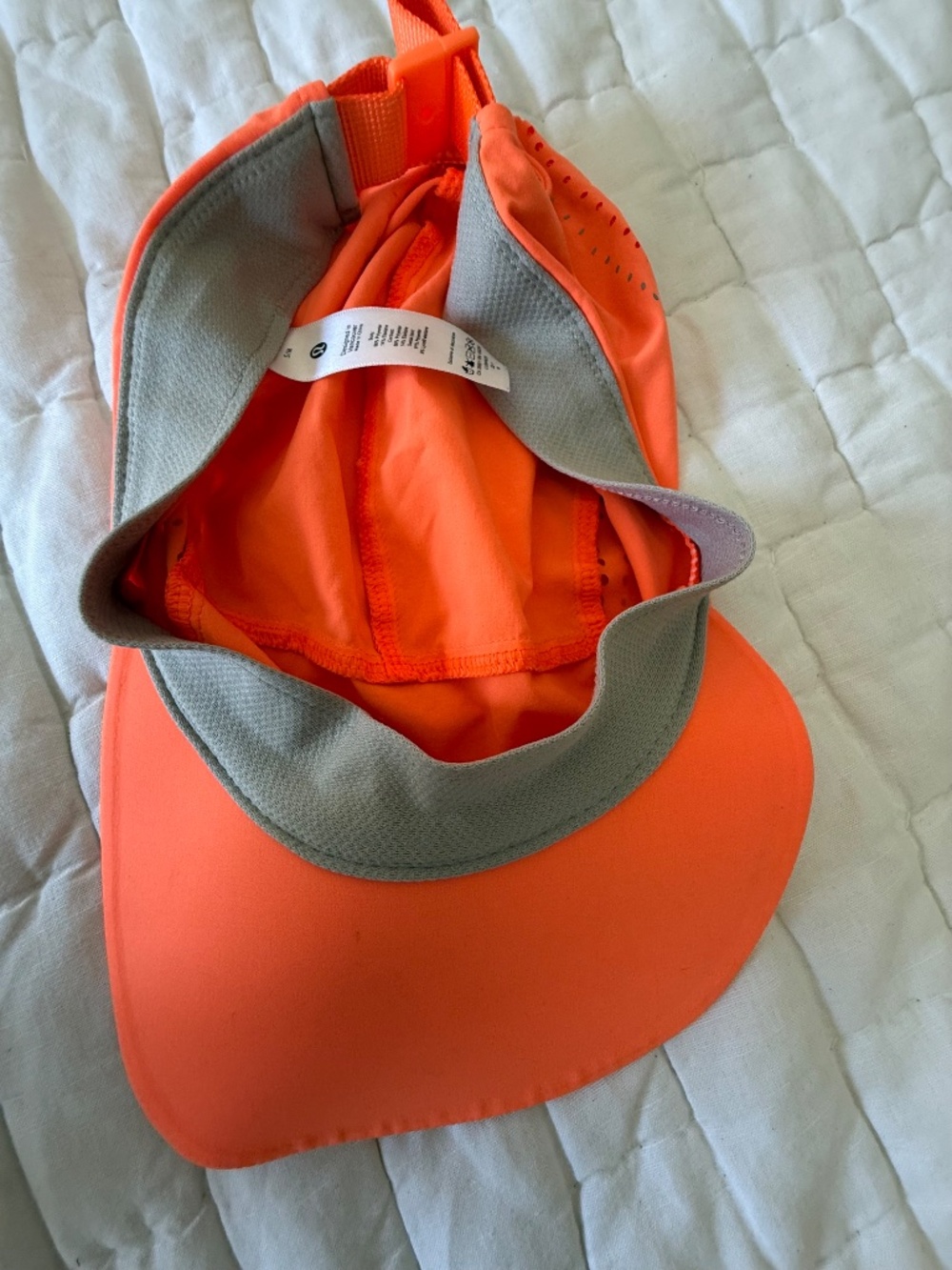 Lululemon Neon Orange Running Hat w/ Ventilation - Picture 2 of 3